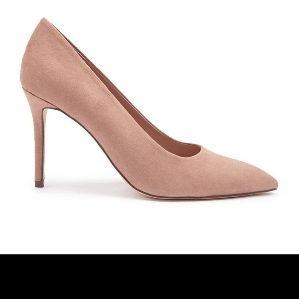 Light pink stilettos faux suede